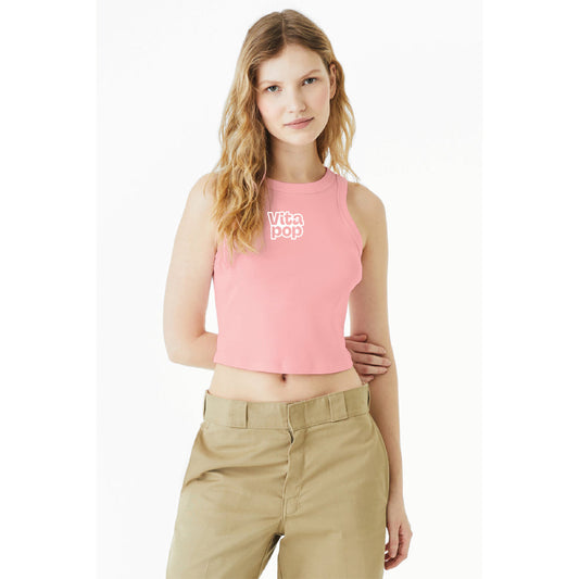 Vita Pop BELLA+CANVAS Women’s Micro Rib Racer Tank - Solid Pink Blend