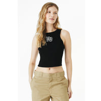 Vita Pop BELLA+CANVAS Women’s Micro Rib Racer Tank - Solid Black Blend