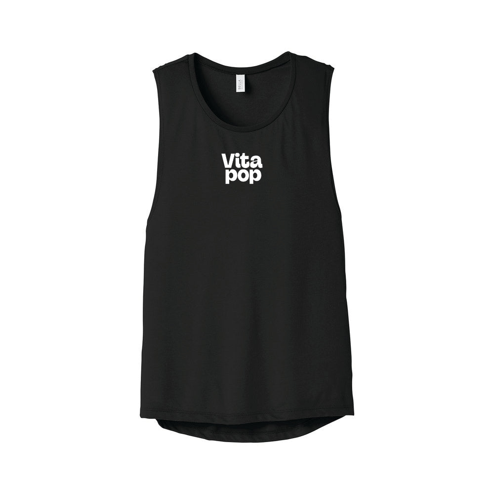 Vita Pop BELLA+CANVAS Women’s Flowy Scoop Muscle Tank - Black