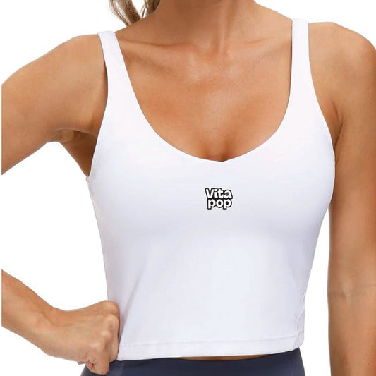 Vita Pop Longline Sports Bra - White