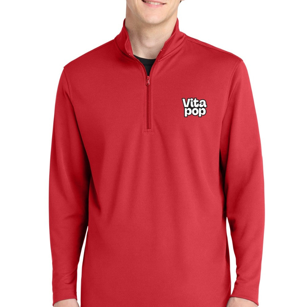 Vita Pop Port Authority Dry Zone UV Micro-Mesh 1/4-Zip - Rich Red