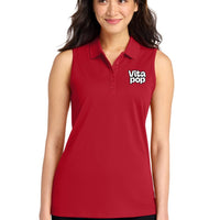 Vita Pop Port Authority Women's Dry Zone UV Micro-Mesh Sleeveless Polo - Rich Red