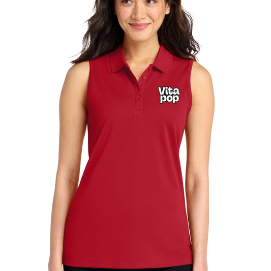 Vita Pop Port Authority Women's Dry Zone UV Micro-Mesh Sleeveless Polo - Rich Red