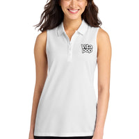 Vita Pop Port Authority Women's Dry Zone UV Micro-Mesh Sleeveless Polo - White