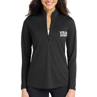 Vita Pop Port Authority Women's Dry Zone UV Micro-Mesh 1/4-Zip - Deep Black