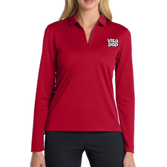 Vita Pop Nike Women's Dri-FIT Micro Pique 2.0 Long Sleeve Polo - University Red