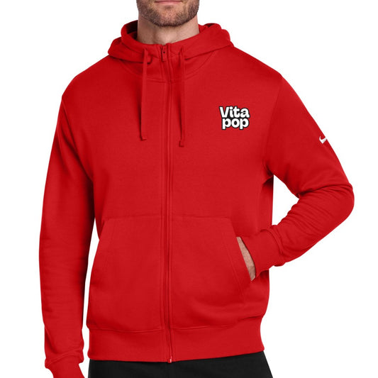 Vita Pop Nike Club Fleece Sleeve Swoosh Full-Zip Hoodie - University Red