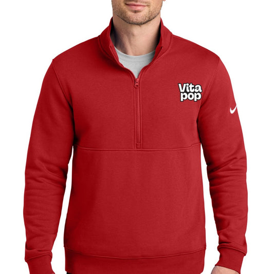 Vita Pop Nike Club Fleece Sleeve Swoosh 1/2-Zip - University Red