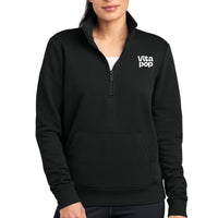 Vita Pop Nike Women's Club Fleece Sleeve Swoosh 1/2-Zip - Black