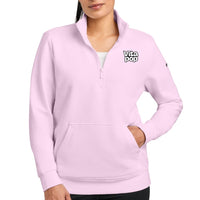 Vita Pop Nike Women's Club Fleece Sleeve Swoosh 1/2-Zip - Pink Foam