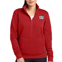 Vita Pop Nike Women's Club Fleece Sleeve Swoosh 1/2-Zip - University Red