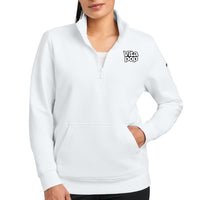 Vita Pop Nike Women's Club Fleece Sleeve Swoosh 1/2-Zip - White