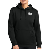 Vita Pop Nike Women's Club Fleece Sleeve Swoosh Pullover Hoodie - Black