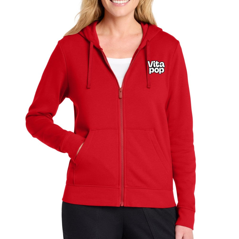 Vita Pop Nike Women's Club Fleece Sleeve Swoosh Full-Zip Hoodie - University Red
