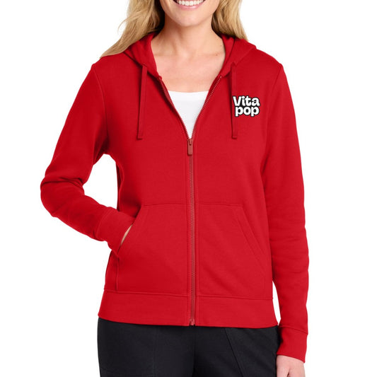 Vita Pop Nike Women's Club Fleece Sleeve Swoosh Full-Zip Hoodie - University Red