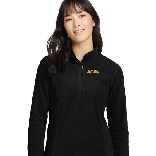 Avana Eddie Bauer Women's 1/2-Zip Microfleece Jacket - Black