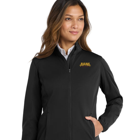 Avana Port Authority Women's Active Soft Shell Jacket - Deep Black