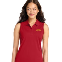 Avana Port Authority Women's Dry Zone UV Micro-Mesh Sleeveless Polo - Rich Red
