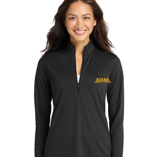 Avana Port Authority Women's Dry Zone UV Micro-Mesh 1/4-Zip - Deep Black