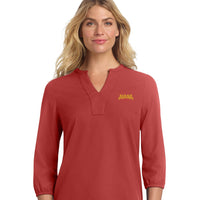 Avana Mercer+Mettle Women's Stretch Crepe 3/4-Sleeve Blouse - Terracotta