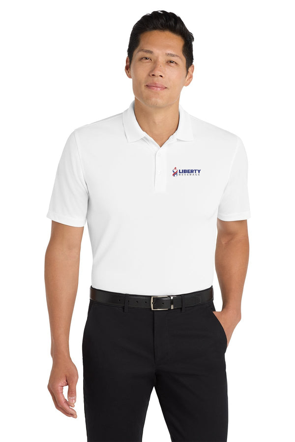Liberty Beverage Port Authority Dry Zone UV Micro-Mesh Polo - White