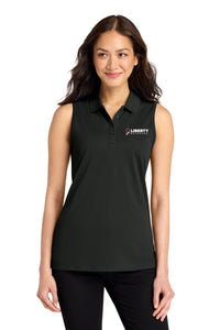 Liberty Beverage Port Authority Women's Dry Zone UV Micro-Mesh Sleeveless Polo - Deep Black