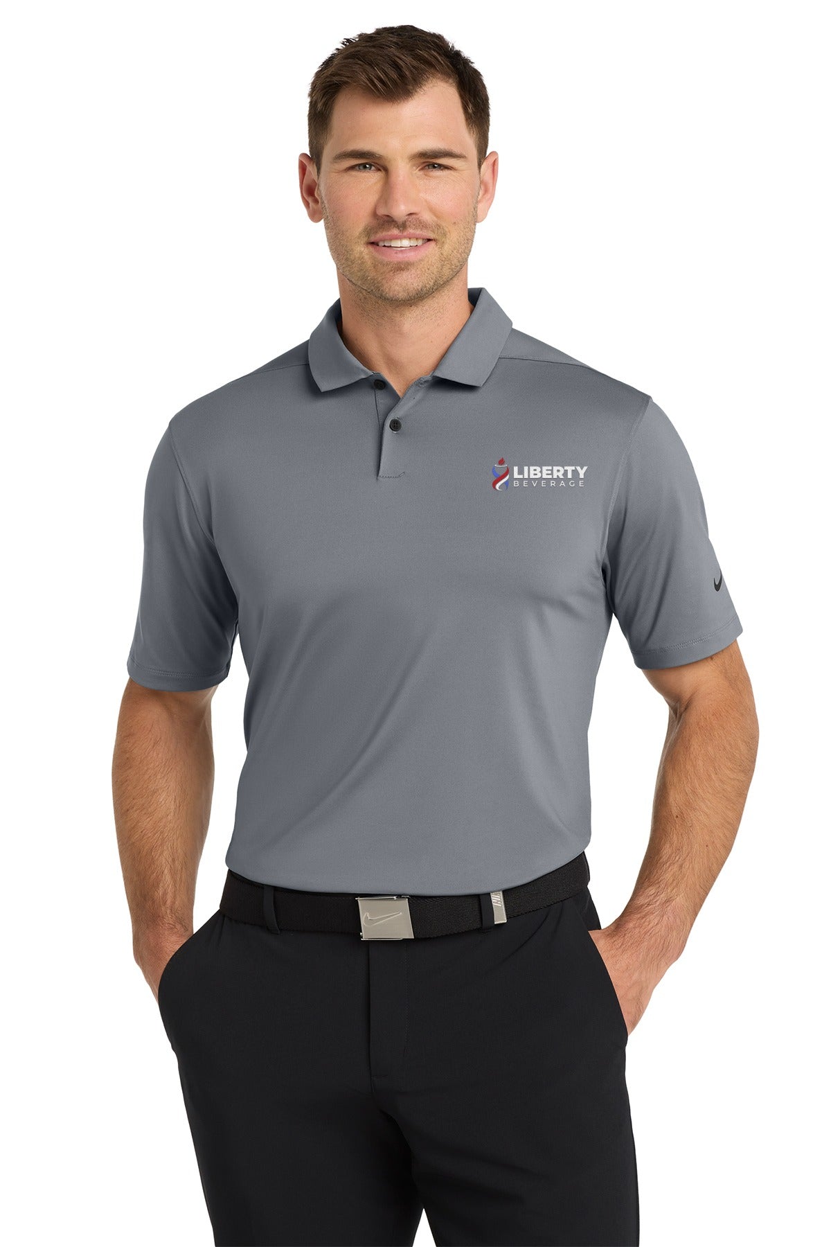 Liberty Beverage Nike Dri-FIT Vapor Polo - Cool Grey