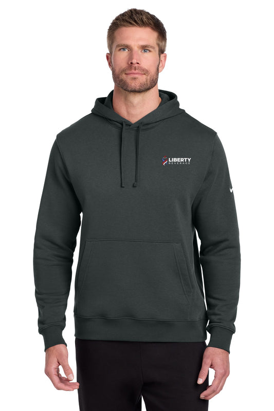 Liberty Beverage Nike Club Fleece Sleeve Swoosh Pullover Hoodie - Anthracite