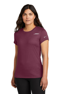 Liberty Beverage Nike Women's Swoosh Sleeve rLegend Tee - Deep Maroon
