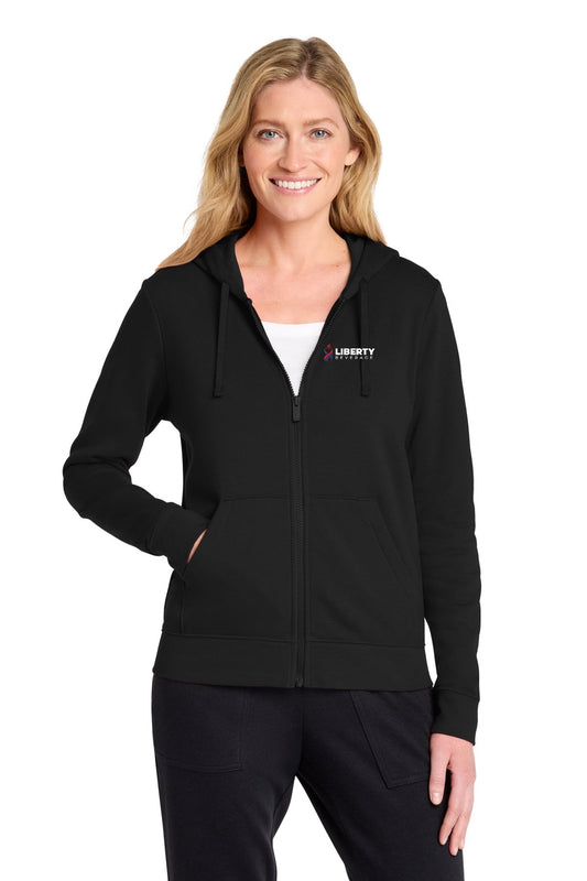 Liberty Beverage Nike Women's Club Fleece Sleeve Swoosh Full-Zip Hoodie - Black