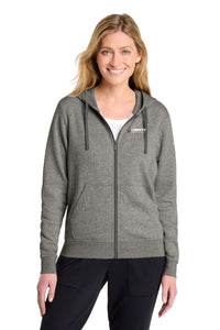Liberty Beverage Nike Women's Club Fleece Sleeve Swoosh Full-Zip Hoodie - Charcoal Heather
