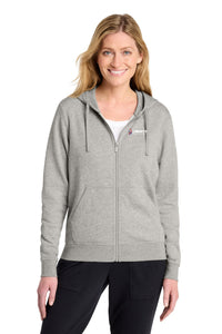 Liberty Beverage Nike Women's Club Fleece Sleeve Swoosh Full-Zip Hoodie - Dark Grey Heather