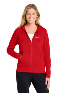 Liberty Beverage Nike Women's Club Fleece Sleeve Swoosh Full-Zip Hoodie - University Red