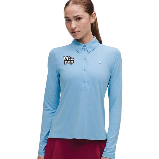 Vita Pop Lululemon Quick-Dry Long-Sleeve Polo Shirt Straight Hem