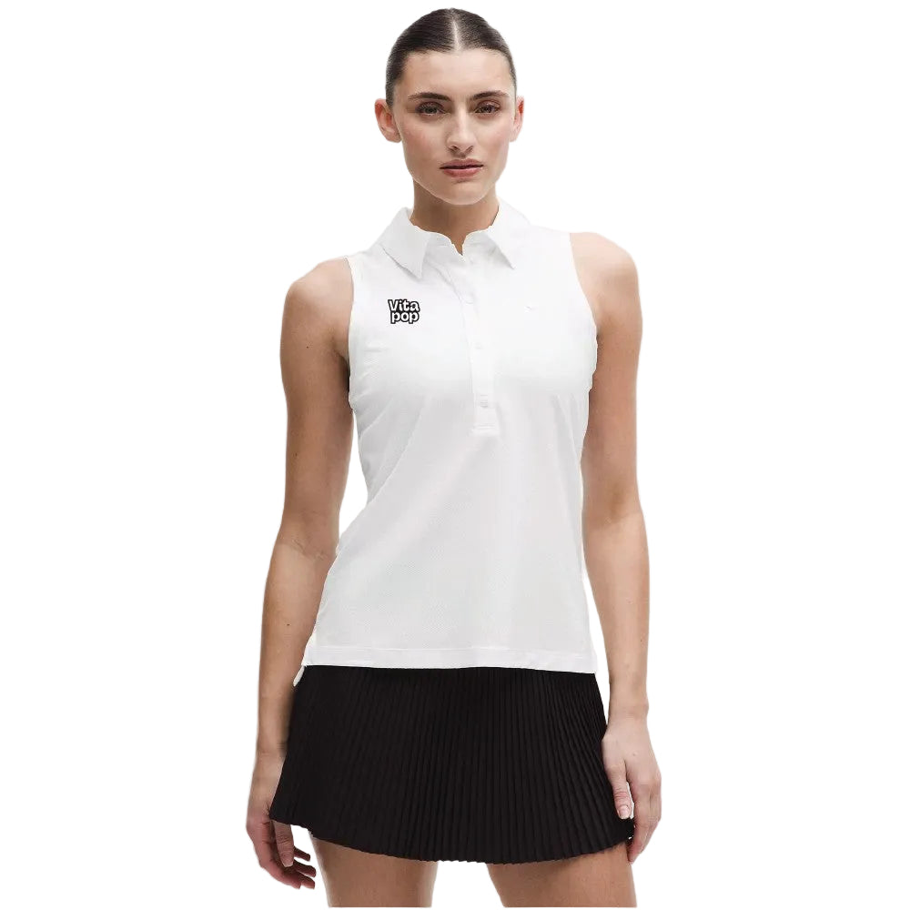 Vita Pop Lululemon Quick-Dry Sleeveless Polo Shirt Straight Hem